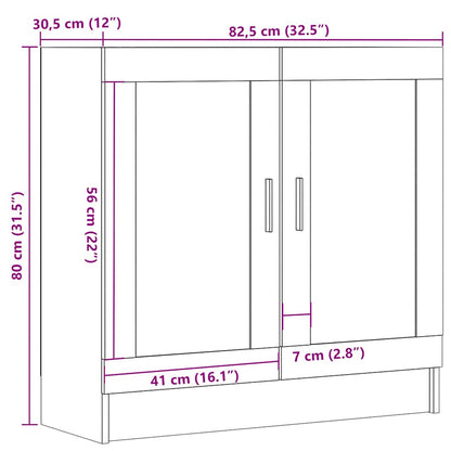 Boekenkast 82,5x30,5x80 cm bewerkt hout oud houtkleurig