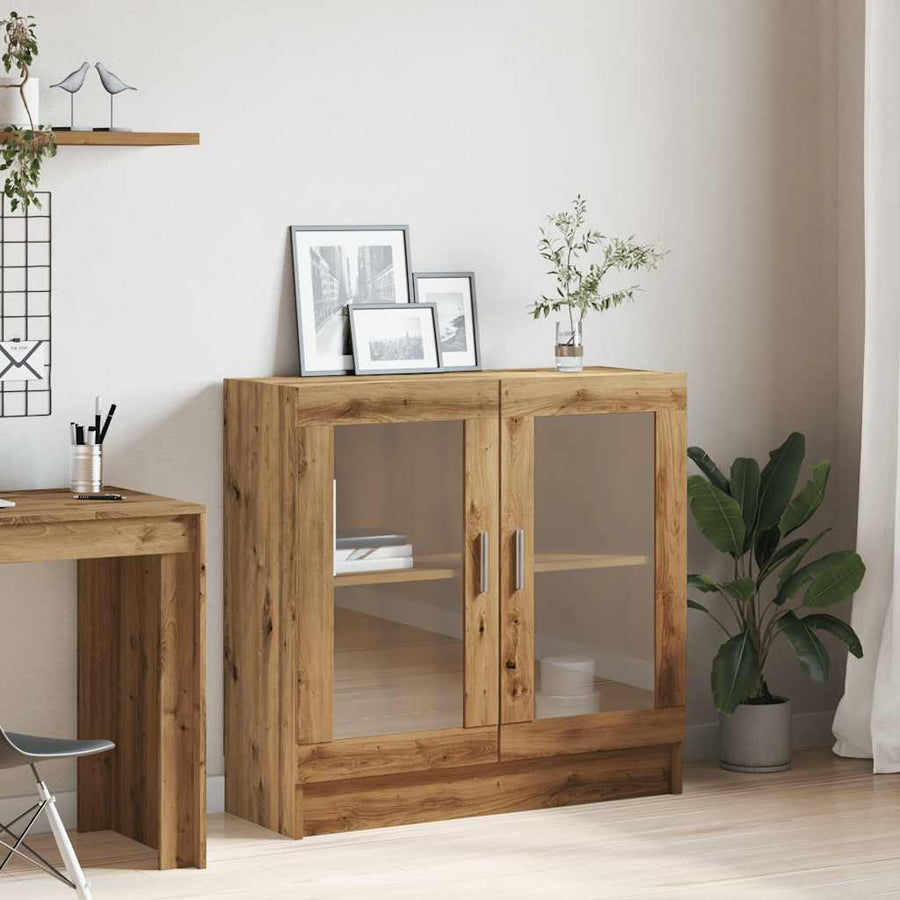 Boekenkast 82,5x30,5x80 cm bewerkt hout artisanaal eikenkleurig