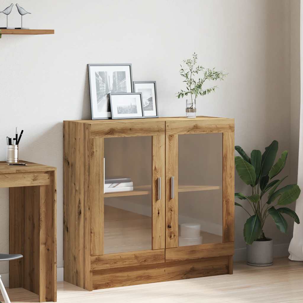 Boekenkast 82,5x30,5x80 cm bewerkt hout artisanaal eikenkleurig