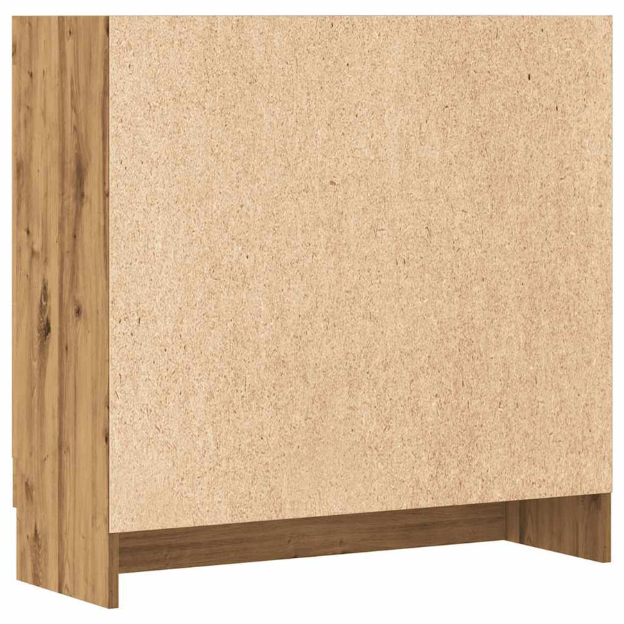 Boekenkast 82,5x30,5x80 cm bewerkt hout artisanaal eikenkleurig