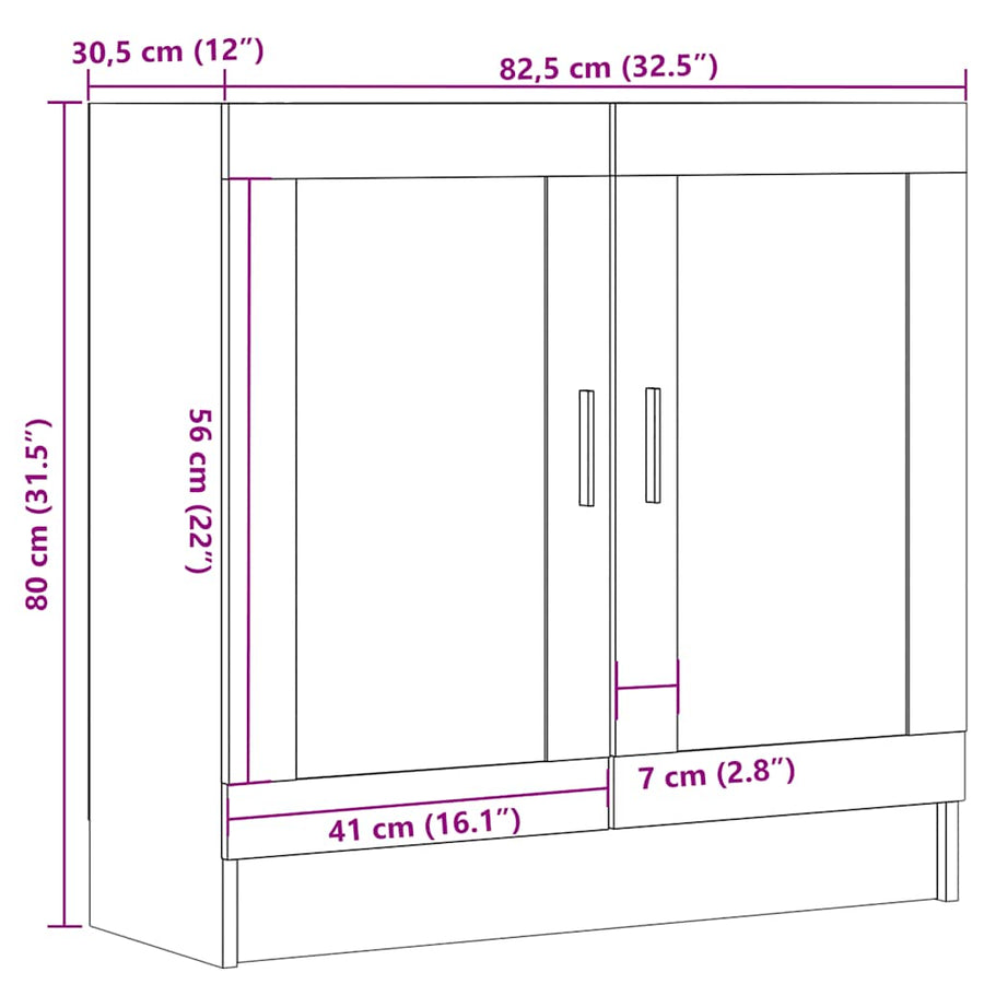 Boekenkast 82,5x30,5x80 cm bewerkt hout artisanaal eikenkleurig