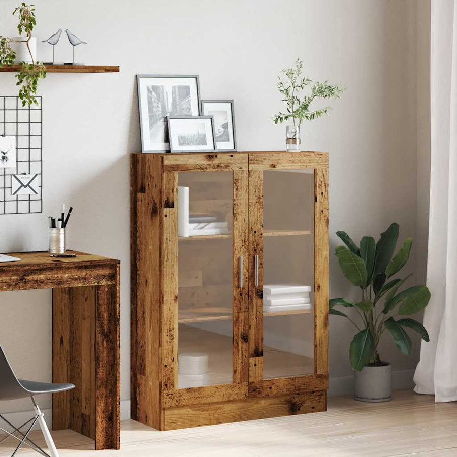 Boekenkast 82,5x30,5x115 cm bewerkt hout oud houtkleurig