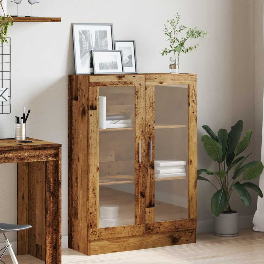 Boekenkast 82,5x30,5x115 cm bewerkt hout oud houtkleurig
