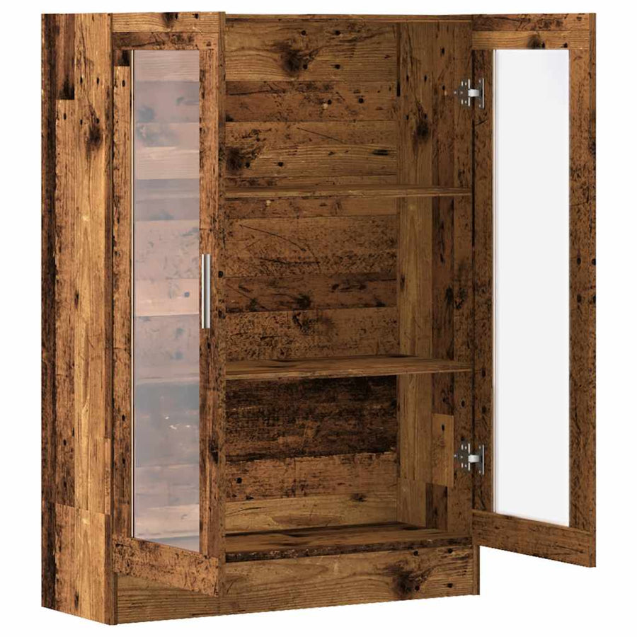 Boekenkast 82,5x30,5x115 cm bewerkt hout oud houtkleurig
