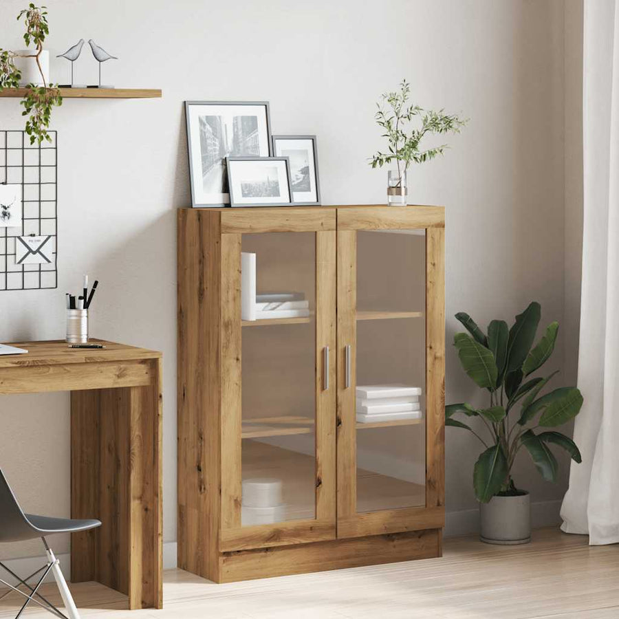 Boekenkast 82,5x30,5x115 cm bewerkt hout artisanaal eikenkleur
