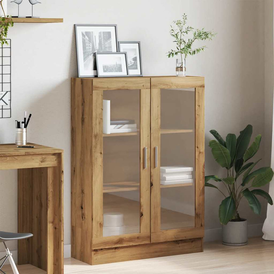 Boekenkast 82,5x30,5x115 cm bewerkt hout artisanaal eikenkleur