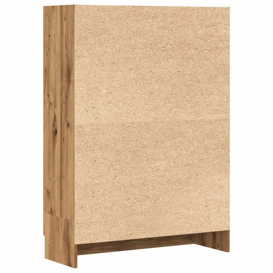 Boekenkast 82,5x30,5x115 cm bewerkt hout artisanaal eikenkleur
