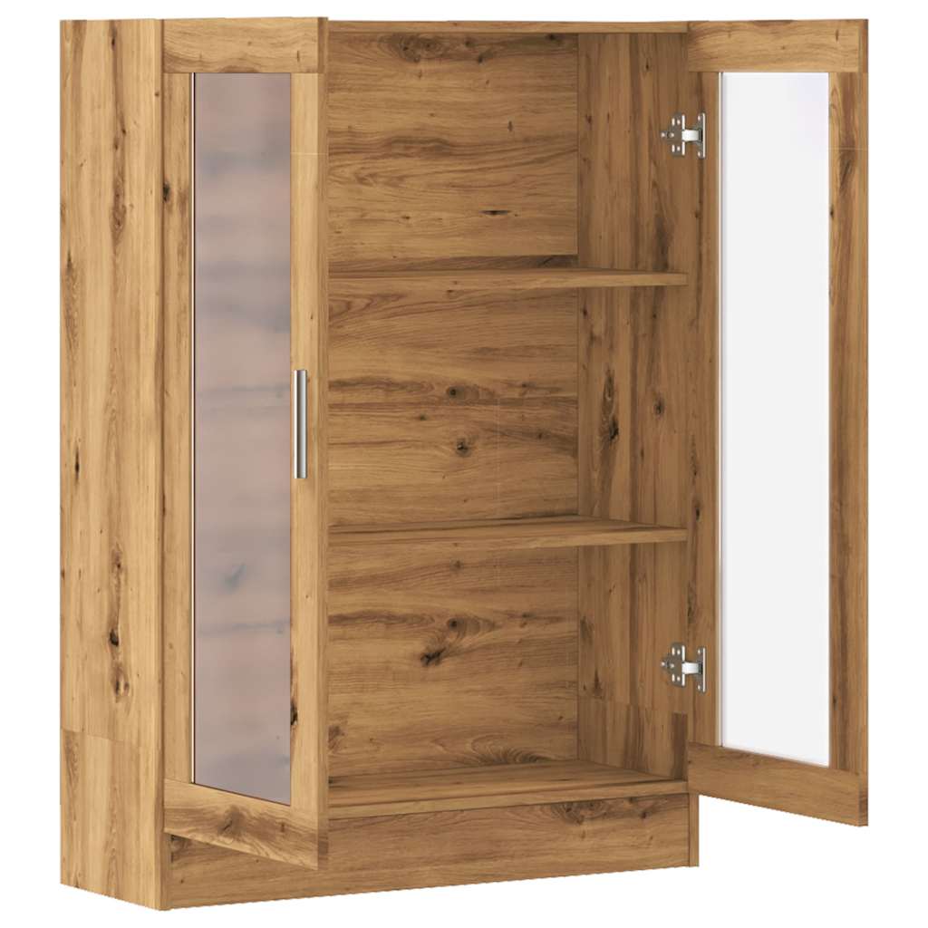 Boekenkast 82,5x30,5x115 cm bewerkt hout artisanaal eikenkleur