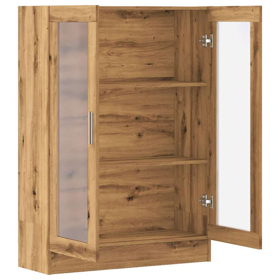 Boekenkast 82,5x30,5x115 cm bewerkt hout artisanaal eikenkleur