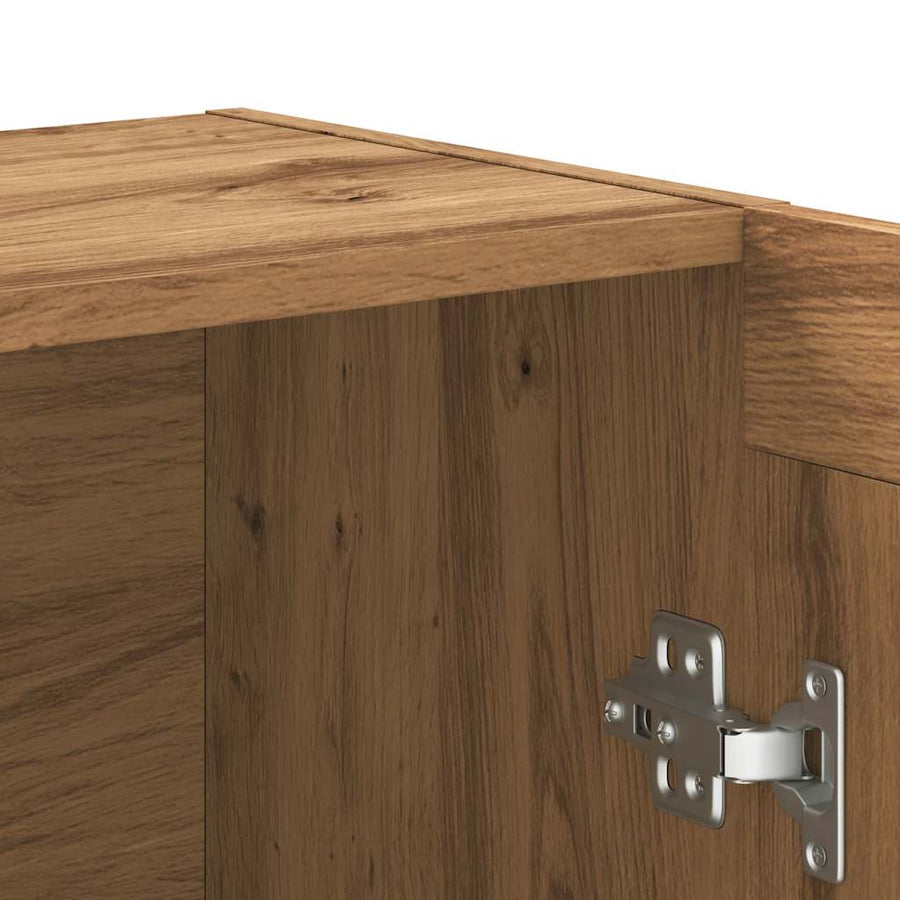 Boekenkast 82,5x30,5x115 cm bewerkt hout artisanaal eikenkleur