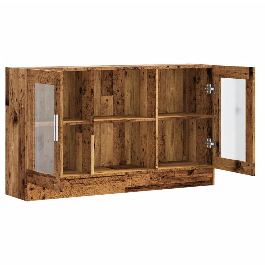 Dressoir 120x30,5x70 cm bewerkt hout oud houtkleurig