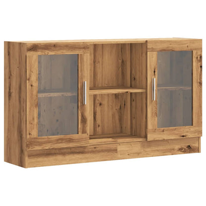 Dressoir 120x30,5x70 cm bewerkt hout artisanaal eikenkleurig
