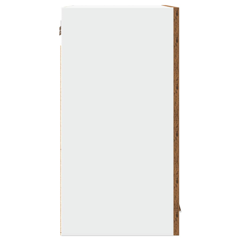 Keukenwandkast met glazen deur 60x31x60 cm oud houtkleurig