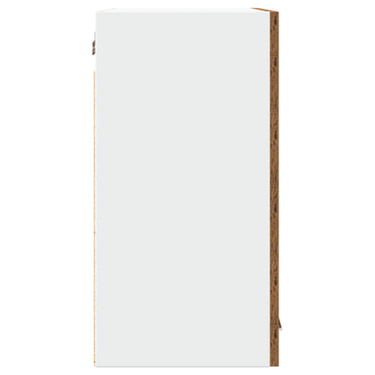 Keukenwandkast met glazen deur 60x31x60 cm oud houtkleurig