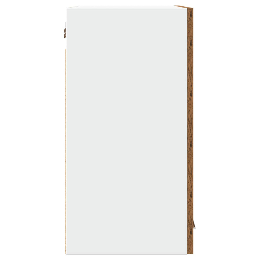 Keukenwandkast met glazen deur 60x31x60 cm oud houtkleurig