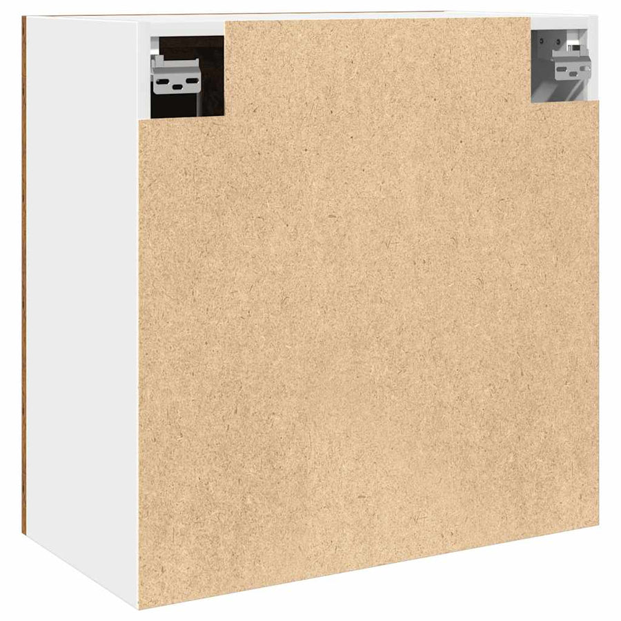 Keukenwandkast met glazen deur 60x31x60 cm oud houtkleurig