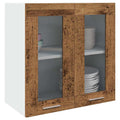 Keukenbovenkast Lyon met glazen deur 60x31x60 cm oud houtkleurig