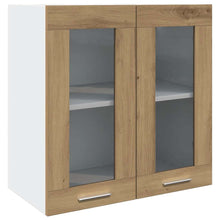 Keukenwandkast met glazen deur 60x31x60 cm artisanaal eiken