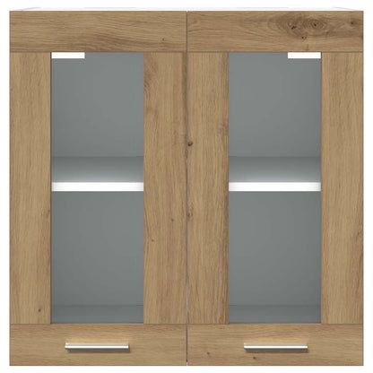 Keukenwandkast met glazen deur 60x31x60 cm artisanaal eiken