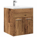 Wastafelkast 41x38,5x46 cm bewerkt hout oud houtkleurig