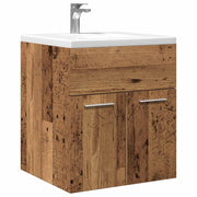 Wastafelkast 41x38,5x46 cm bewerkt hout oud houtkleurig