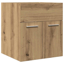 Wastafelkast 41x38,5x46 cm bewerkt hout artisanaal eikenkleur