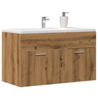 Wastafelkast 90x38,5x46 cm bewerkt hout eikenkleur