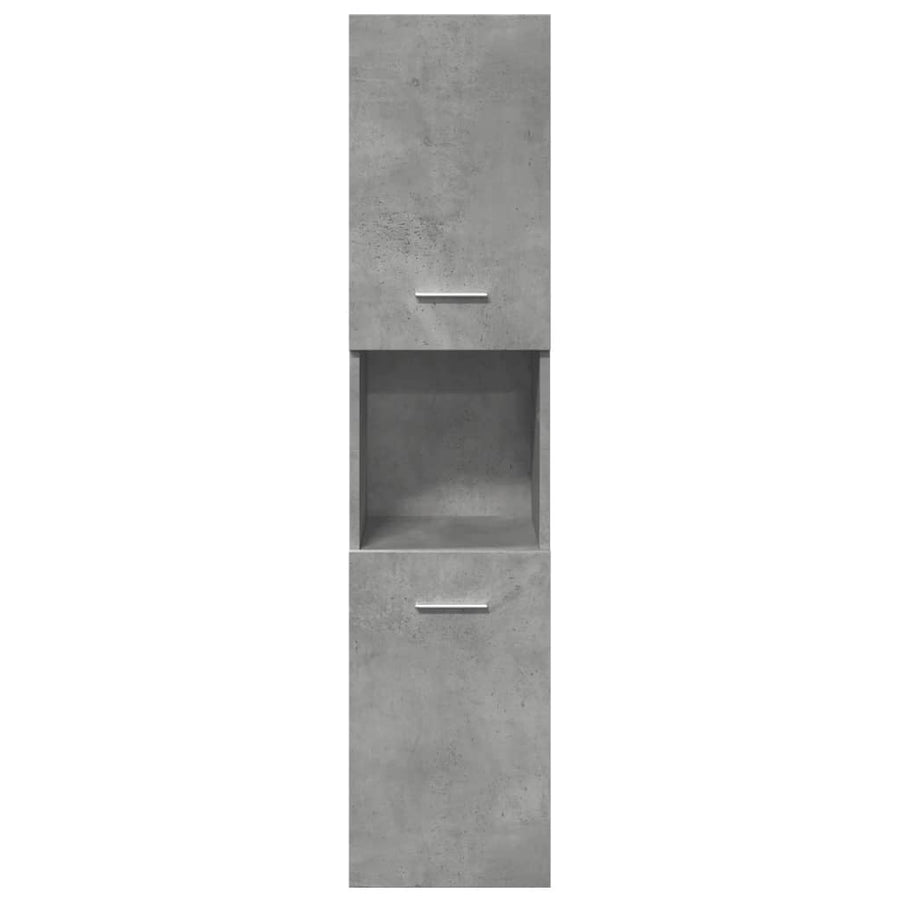 Badkamerwandkast 30x30x130 cm bewerkt hout betongrijs