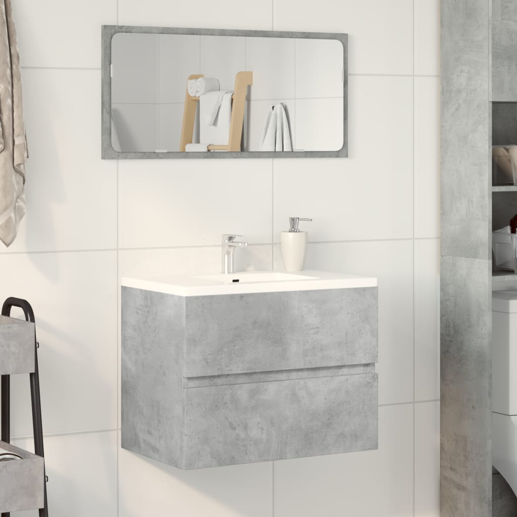 Badkamerkast 60x38,5x45 cm bewerkt hout betongrijs