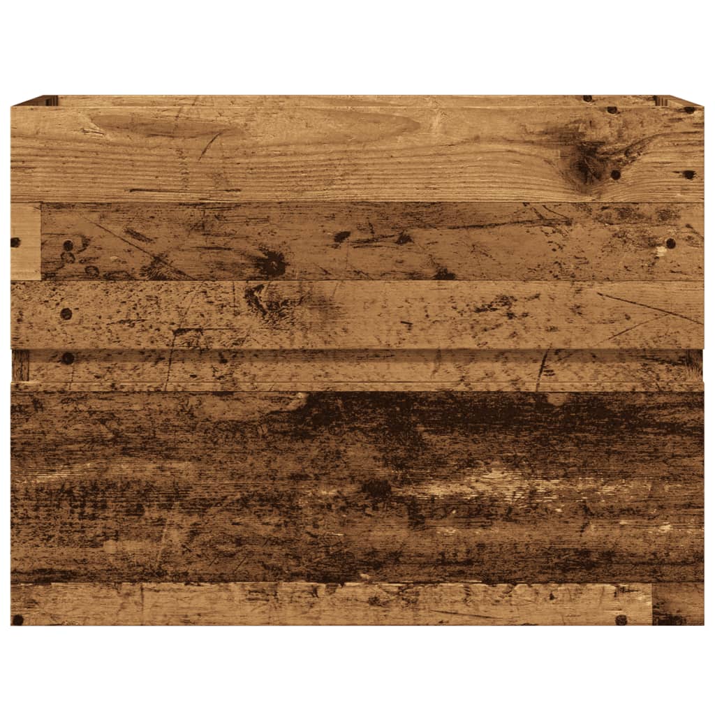 Badkamerkast 60x38,5x45 cm bewerkt hout oud houtkleurig