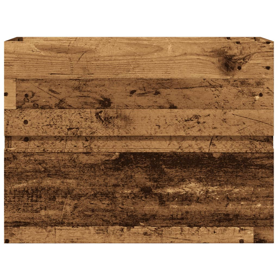 Badkamerkast 60x38,5x45 cm bewerkt hout oud houtkleurig