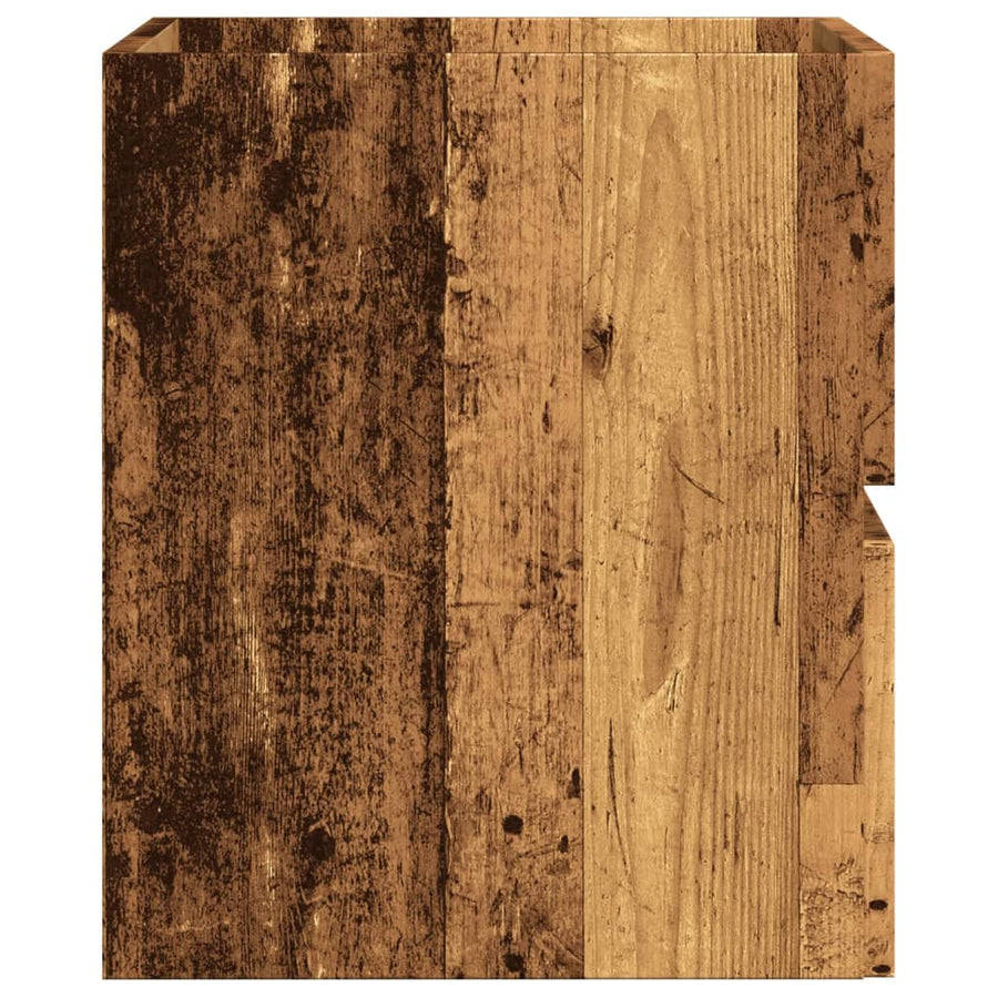 Badkamerkast 60x38,5x45 cm bewerkt hout oud houtkleurig