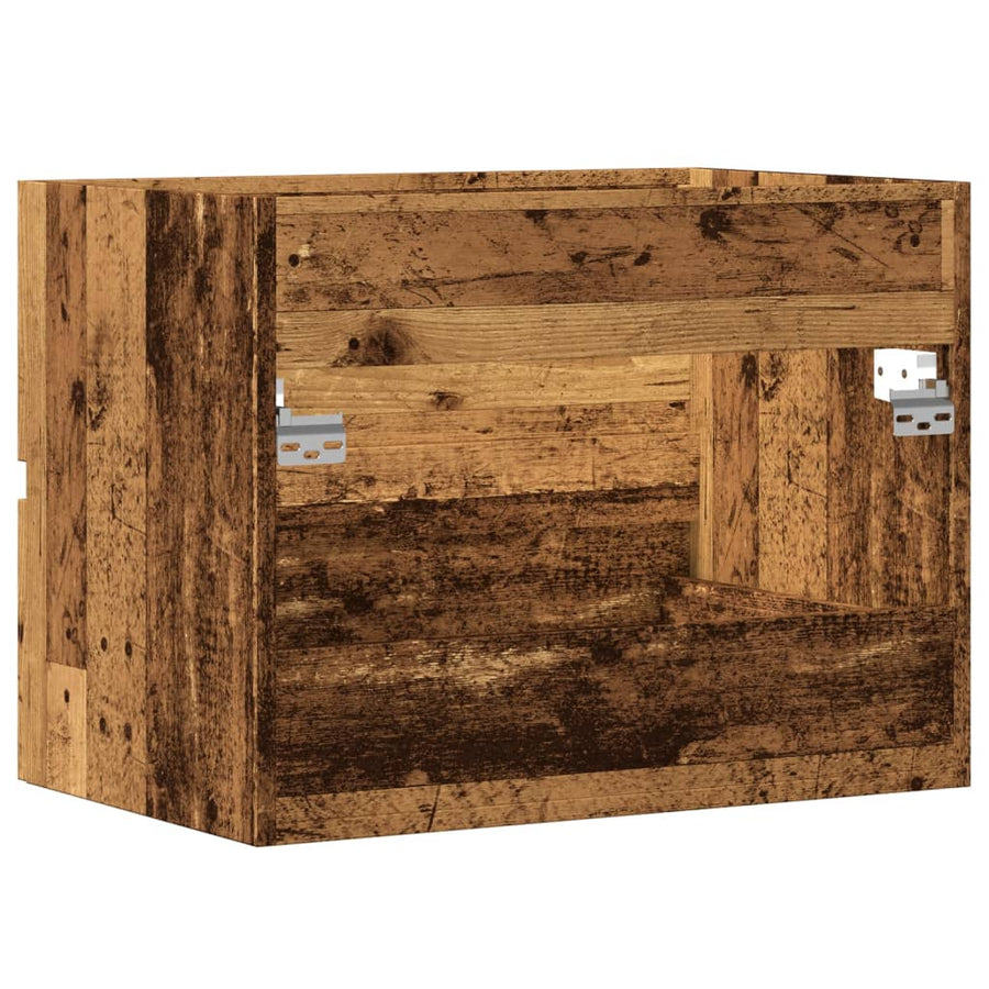 Badkamerkast 60x38,5x45 cm bewerkt hout oud houtkleurig
