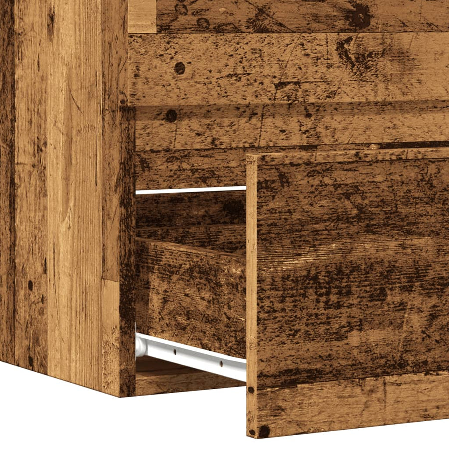 Badkamerkast 60x38,5x45 cm bewerkt hout oud houtkleurig