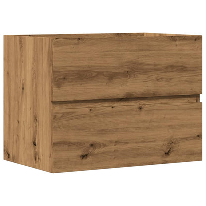 Badkamerkast 60x38,5x45 cm bewerkt hout artisanaal eikenkleurig