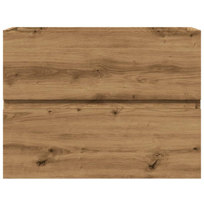 Badkamerkast 60x38,5x45 cm bewerkt hout artisanaal eikenkleurig