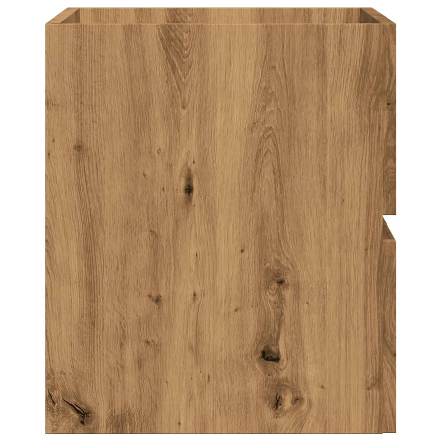 Badkamerkast 60x38,5x45 cm bewerkt hout artisanaal eikenkleurig