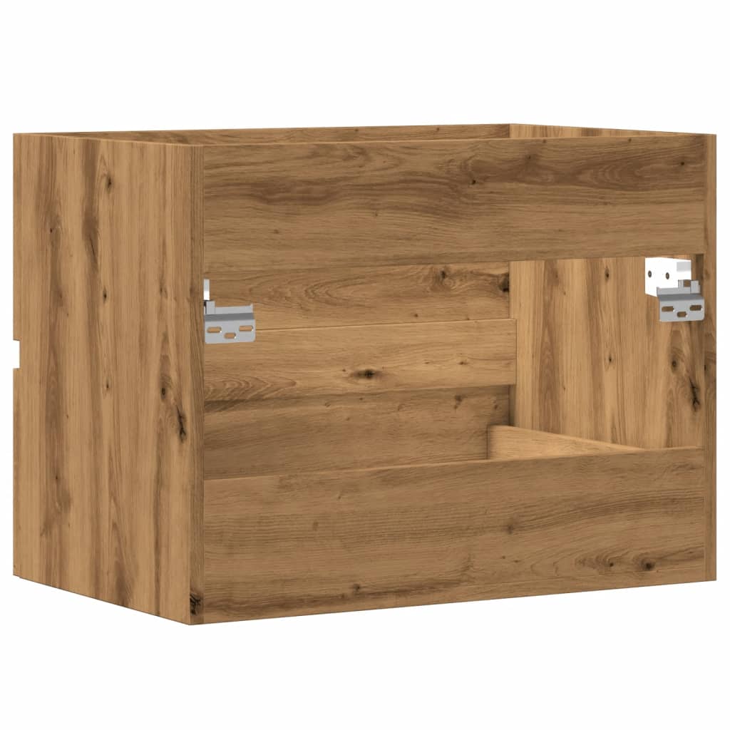 Badkamerkast 60x38,5x45 cm bewerkt hout artisanaal eikenkleurig