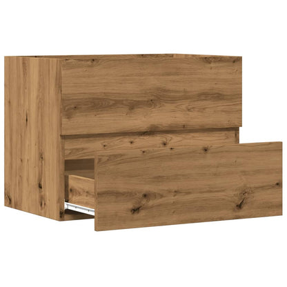 Badkamerkast 60x38,5x45 cm bewerkt hout artisanaal eikenkleurig