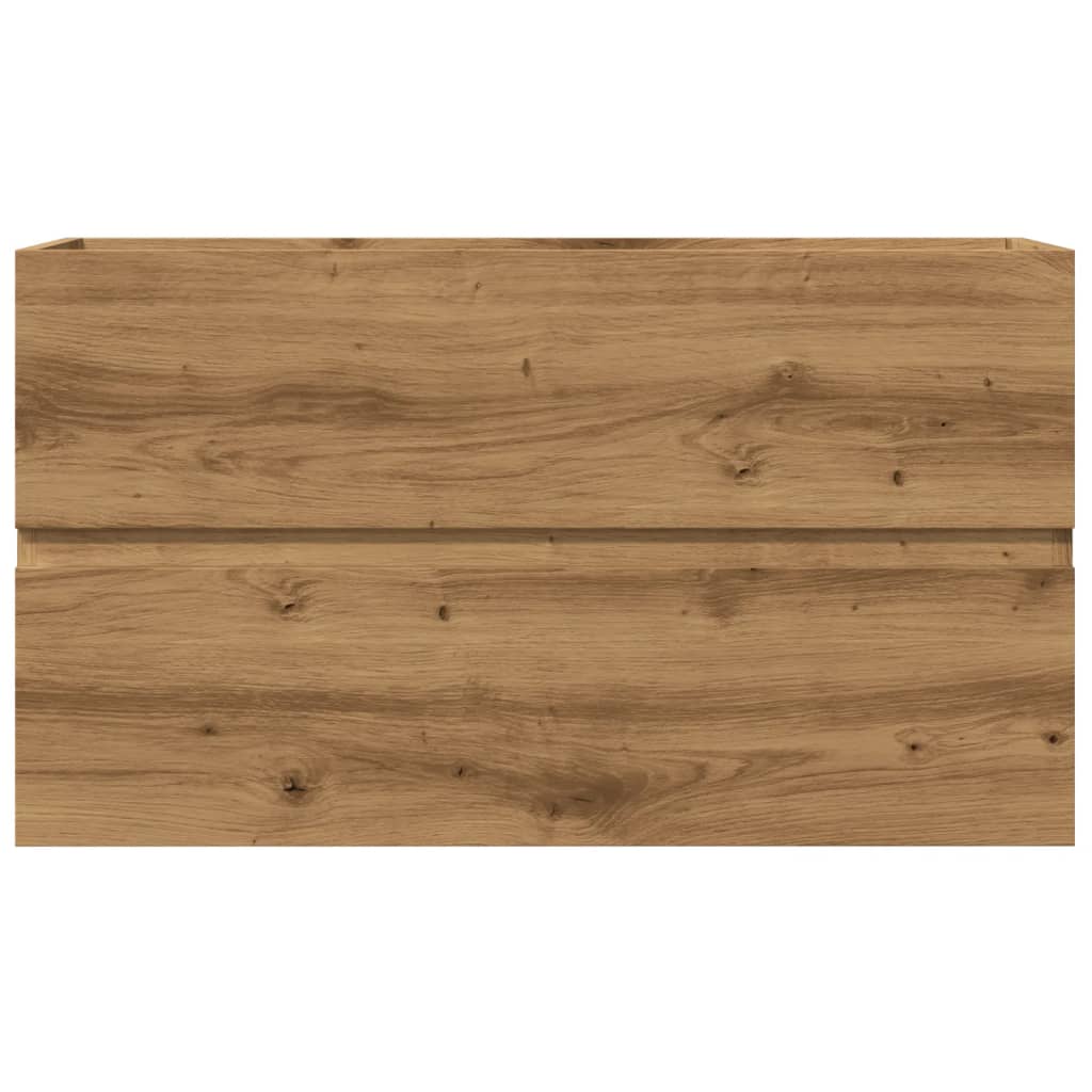Badkamerwandkast 80x38,5x45 cm bewerkt hout artisanaal eiken