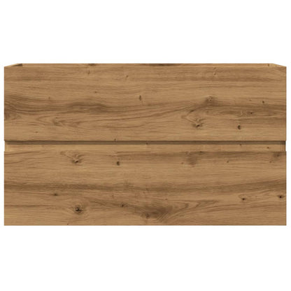 Badkamerwandkast 80x38,5x45 cm bewerkt hout artisanaal eiken