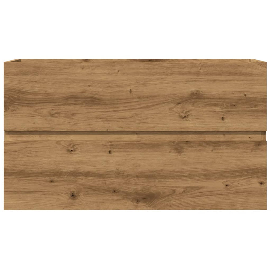 Badkamerwandkast 80x38,5x45 cm bewerkt hout artisanaal eiken