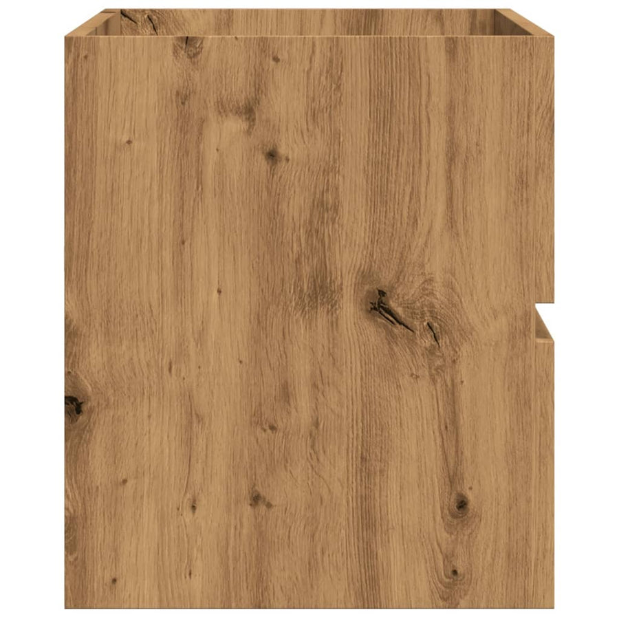 Badkamerwandkast 80x38,5x45 cm bewerkt hout artisanaal eiken