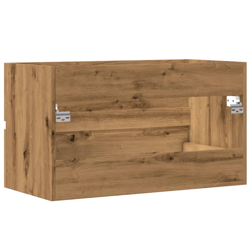 Badkamerwandkast 80x38,5x45 cm bewerkt hout artisanaal eiken