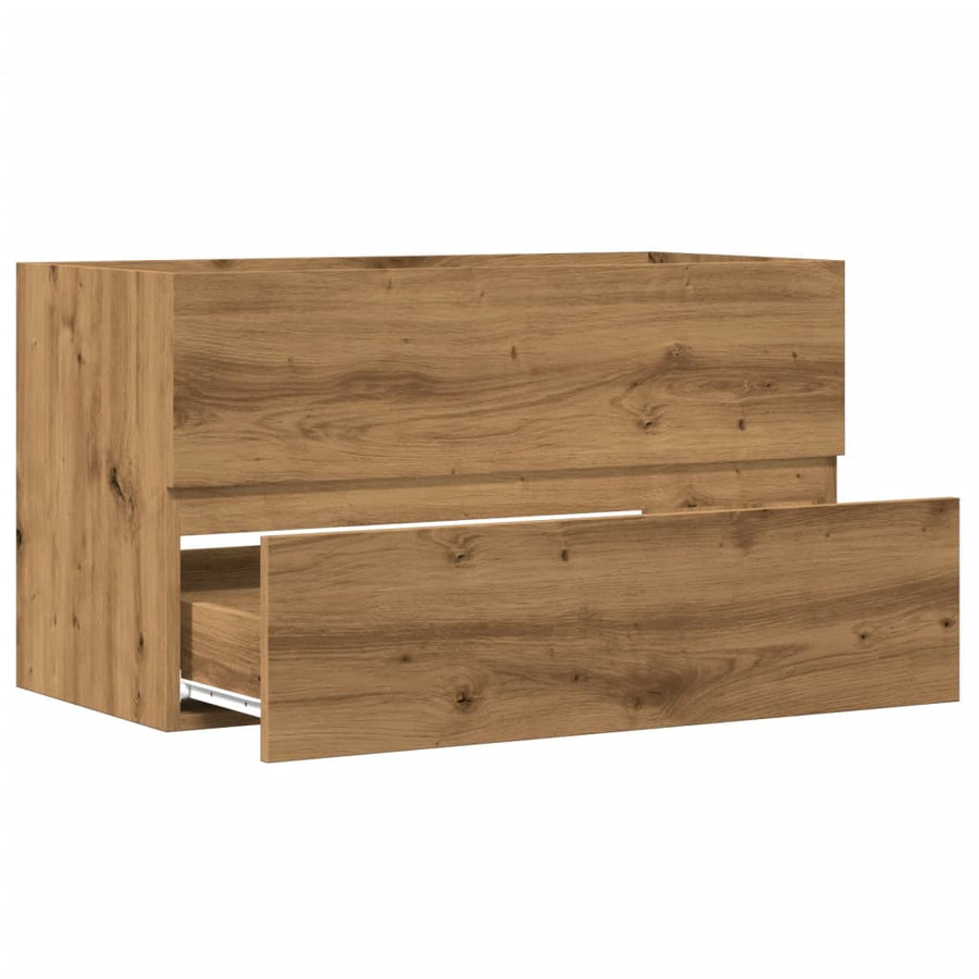 Badkamerwandkast 80x38,5x45 cm bewerkt hout artisanaal eiken
