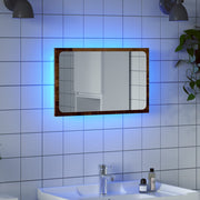 Badkamerspiegel 60x8,5x38 cm oud houtkleurig met LED