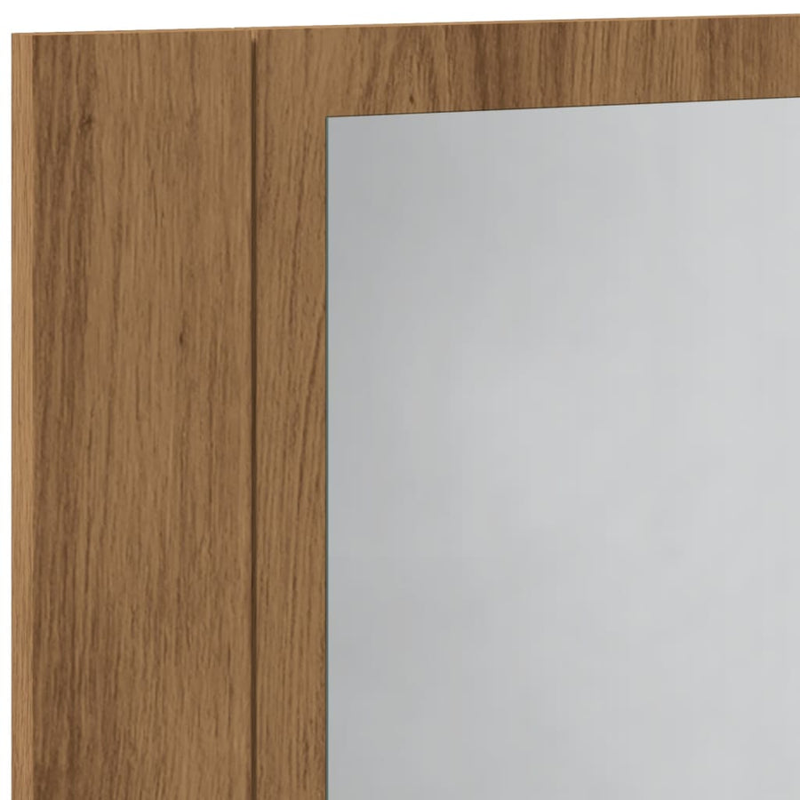 Badkamerspiegelkast LED 40x12x45 cm bewerkt hout artisan eiken