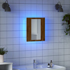 Bathroom Mirror Cabinet LED 40x12x45 cm engineered wood artisan oak