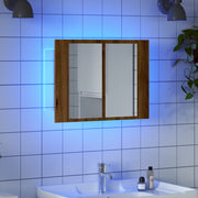 Spiegelkast 60x12x45 cm bewerkt hout eikenkleur LED