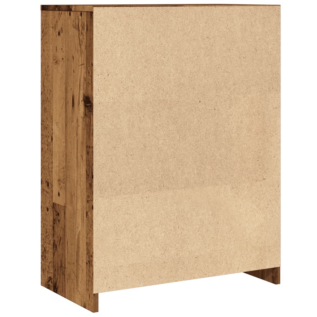 Badkamerkast 60x33x80 cm bewerkt hout oud houtkleurig